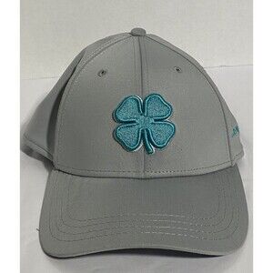 Black Cover Premium Performance Hat Grey 3d Four Leaf Clover Unisex
